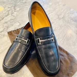 Mens Bruno Magli 10M Black bit loafers. Worn 1x.